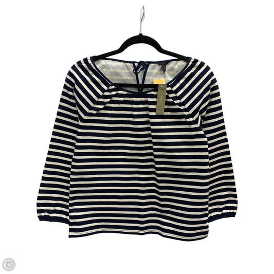 Top Long Sleeve By J. Crew In Blue & Cream, Size: Xxs