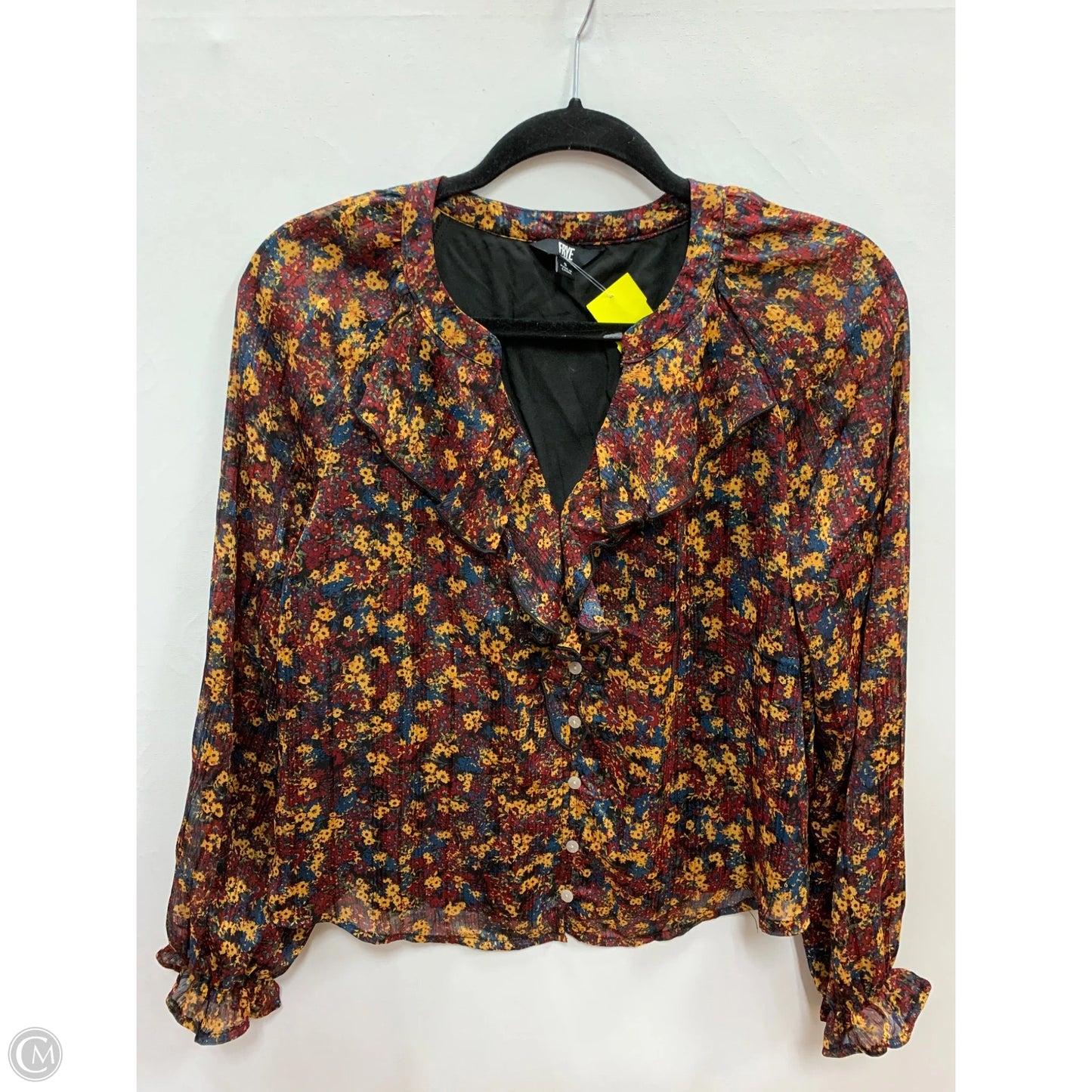 Top Long Sleeve Designer By Frye In Floral Print, Size: S