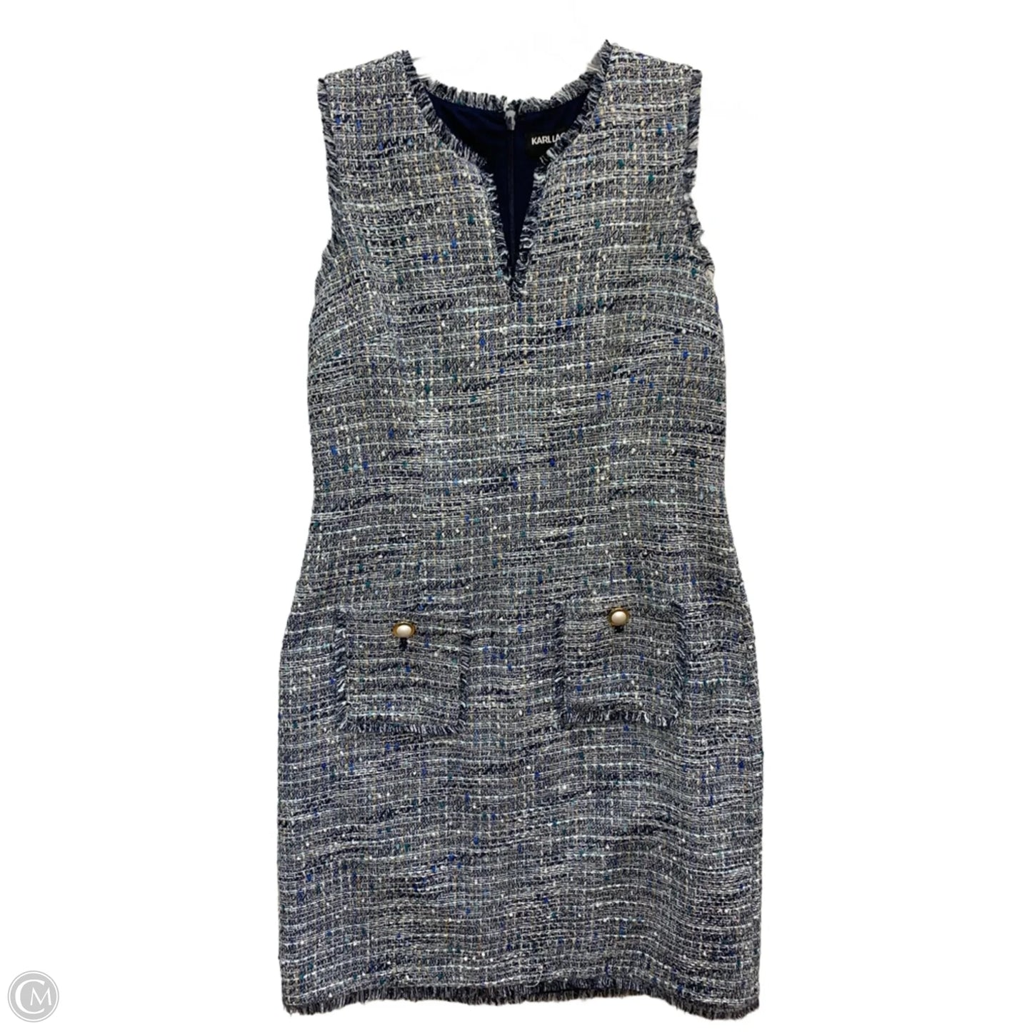 Dress Designer By Karl Lagerfeld In Blue, Size: S