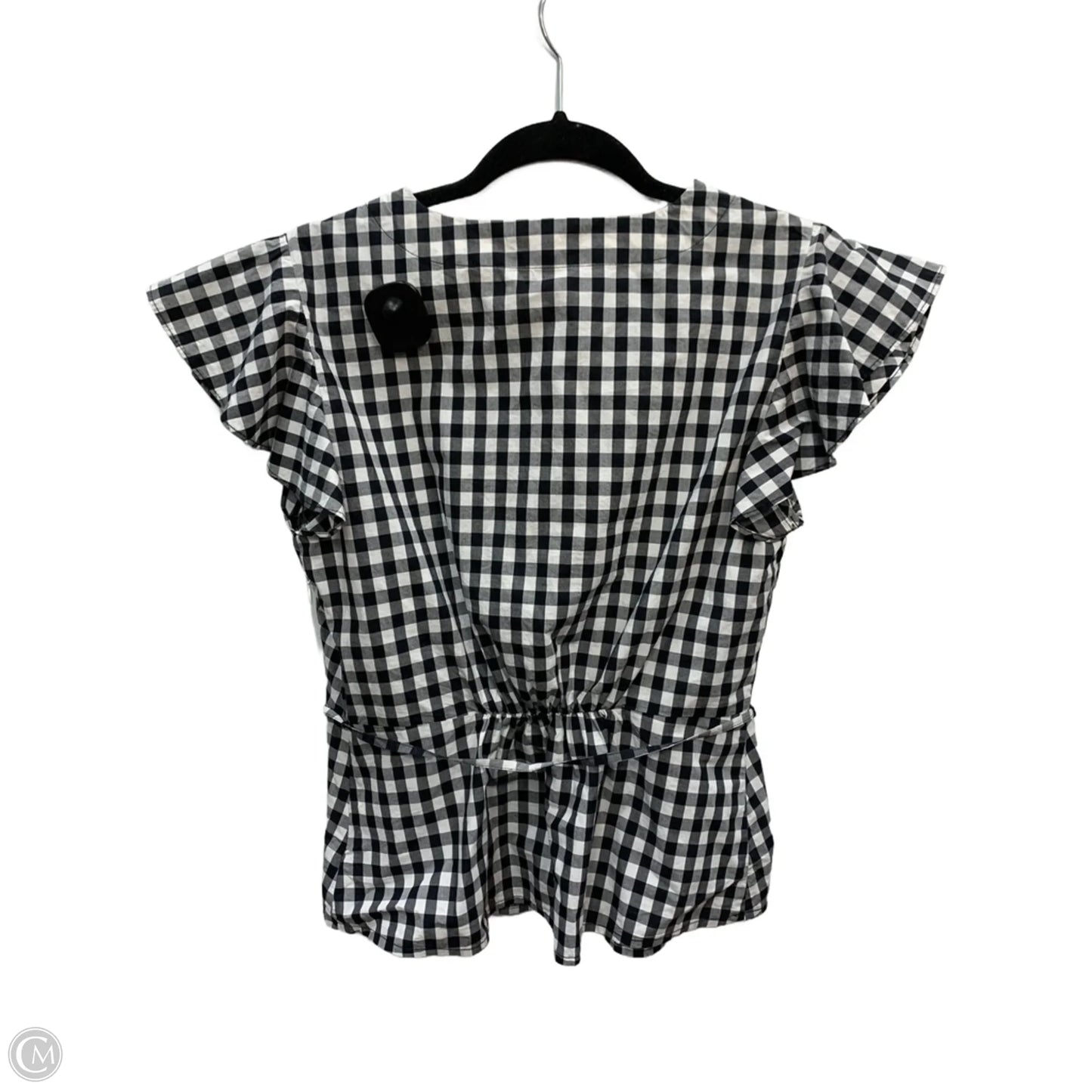 Blouse Short Sleeve By J. Crew In Checkered Pattern, Size: 4