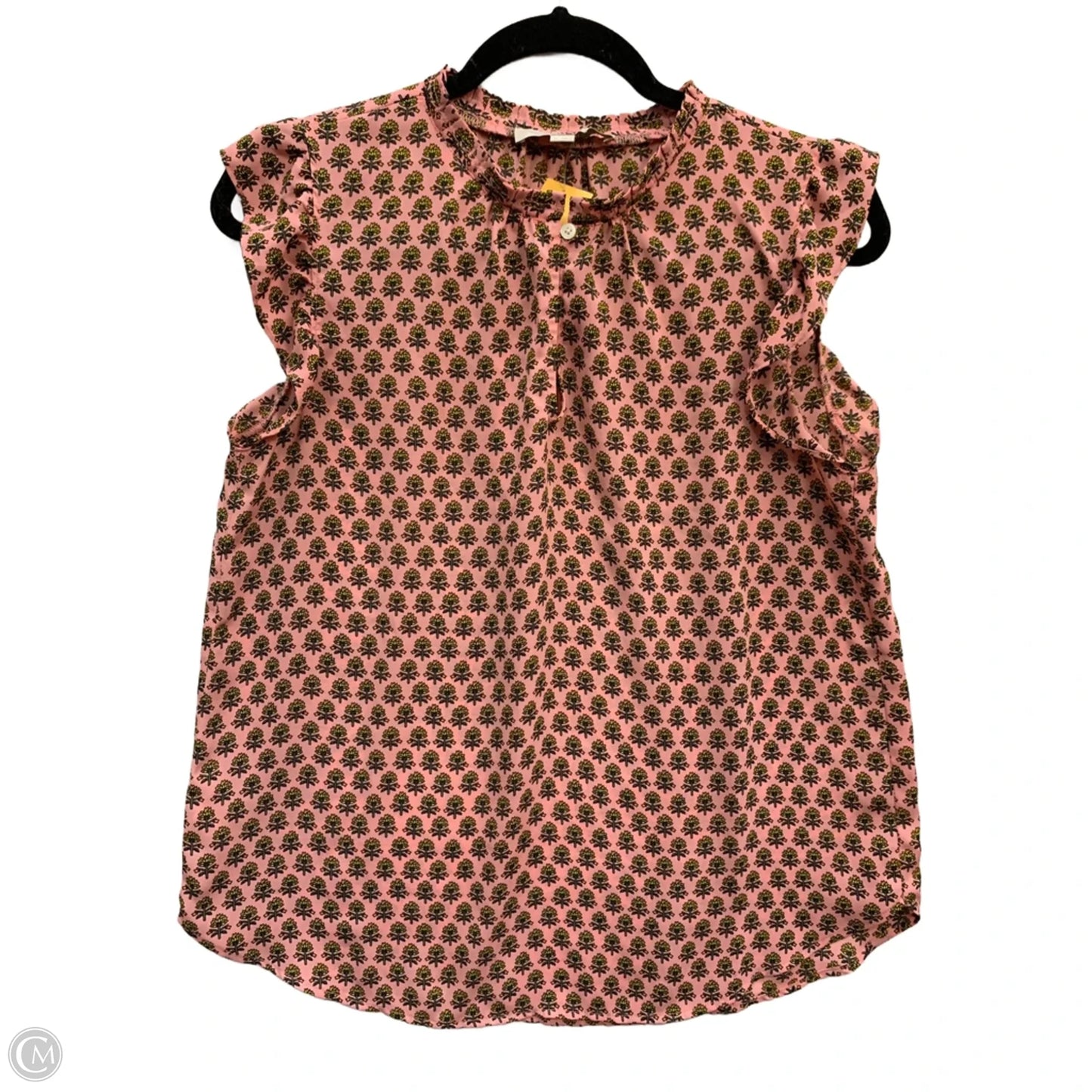 Blouse Sleeveless By Loft In Pink & Yellow, Size: M