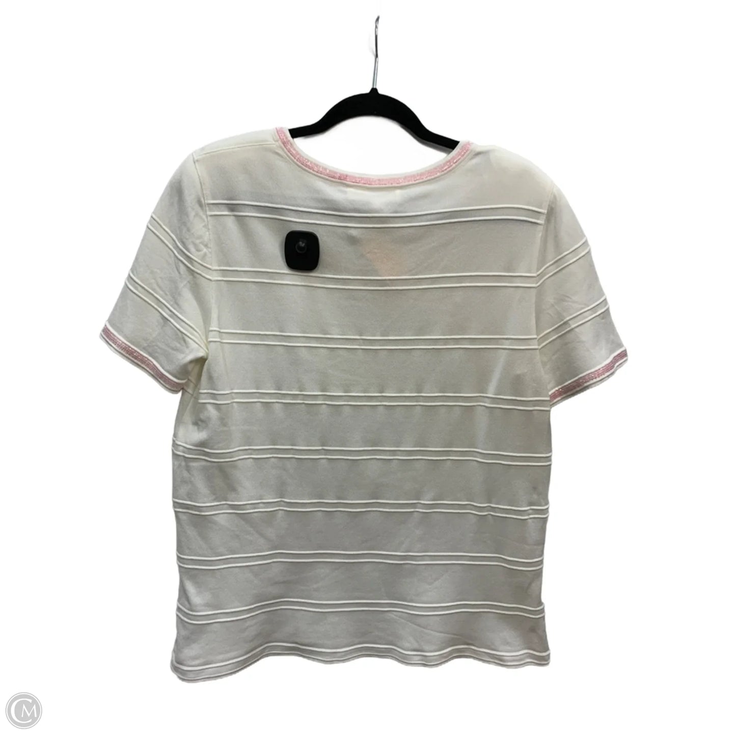 Top Short Sleeve Designer By Escada In White, Size: M