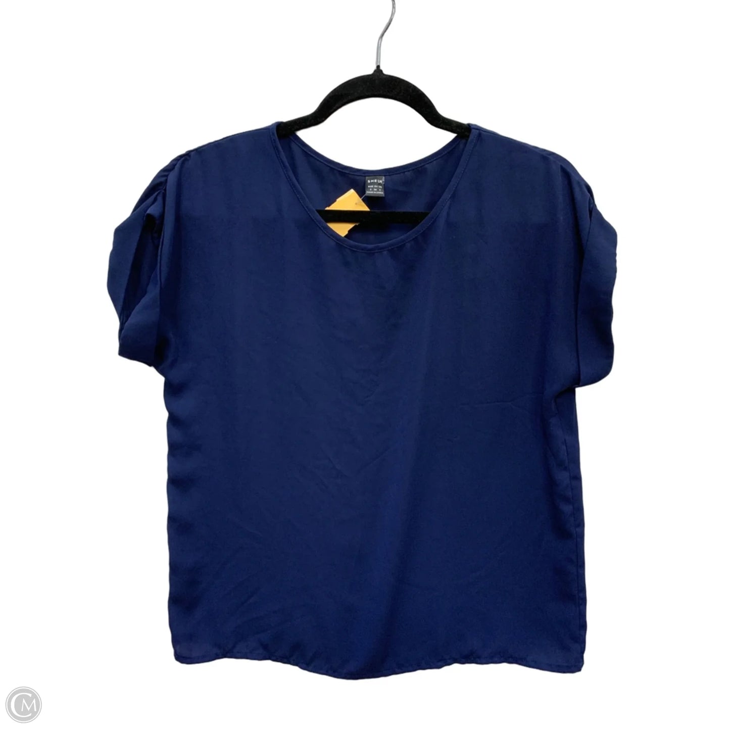 Blouse Short Sleeve By Shein In Blue, Size: S