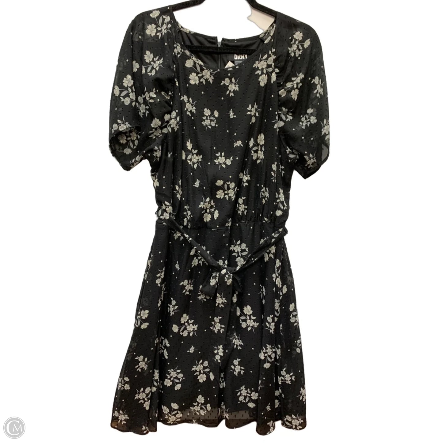 Dress Casual Midi By Dkny In Black & White, Size: 14