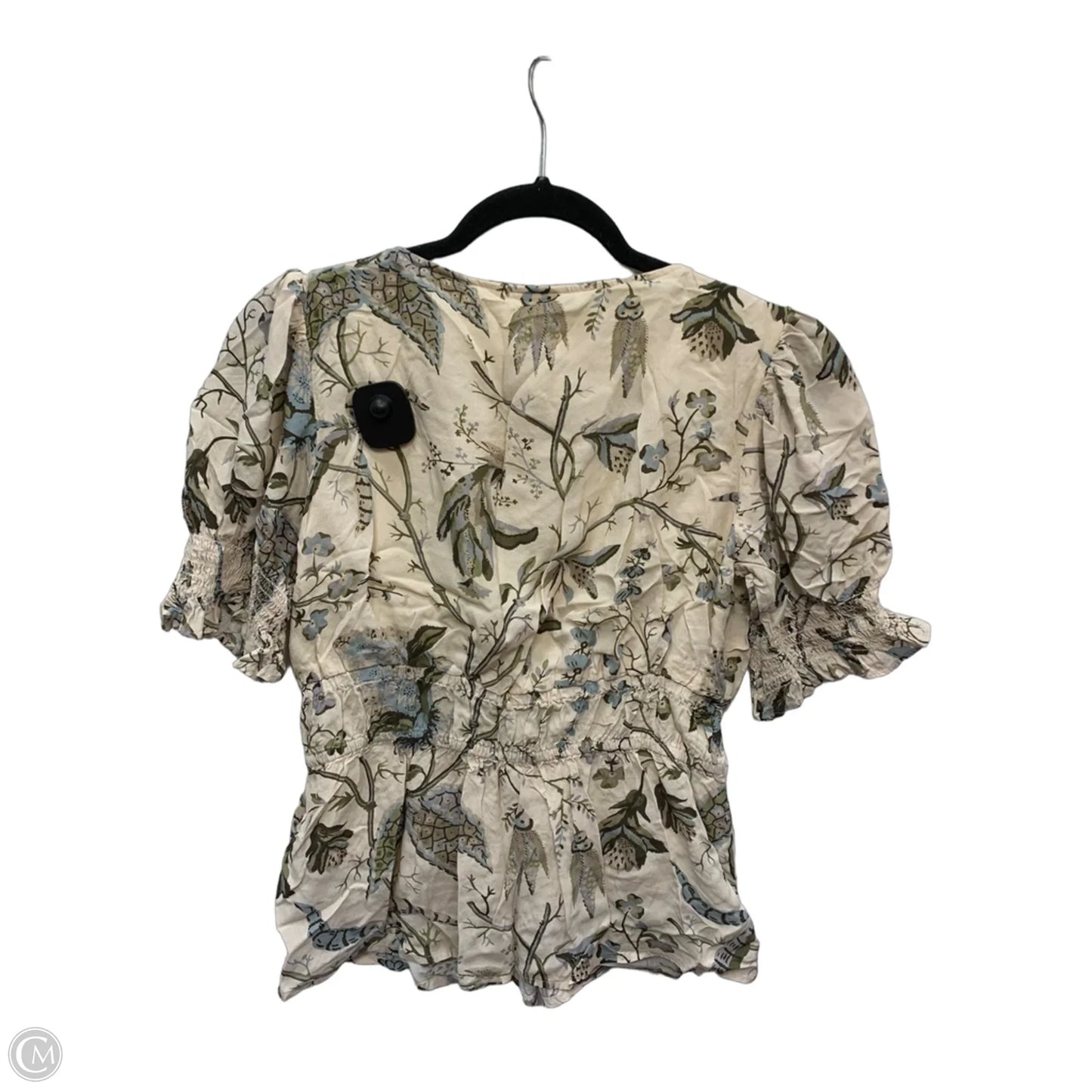 Blouse Short Sleeve By Spartina In Tan, Size: S