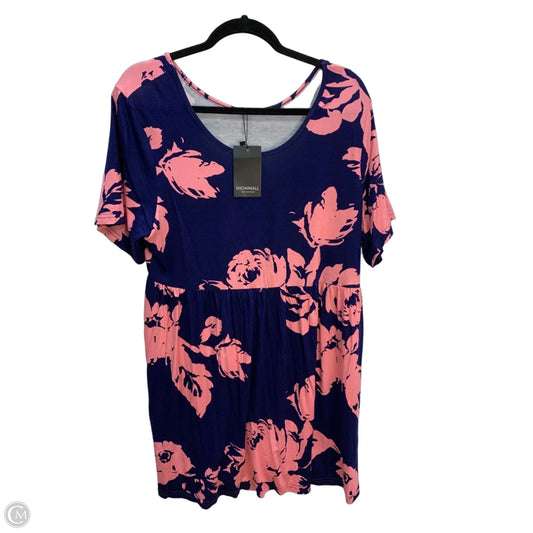 Dress Casual Short By Clothes Mentor In Blue & Pink, Size: 2x