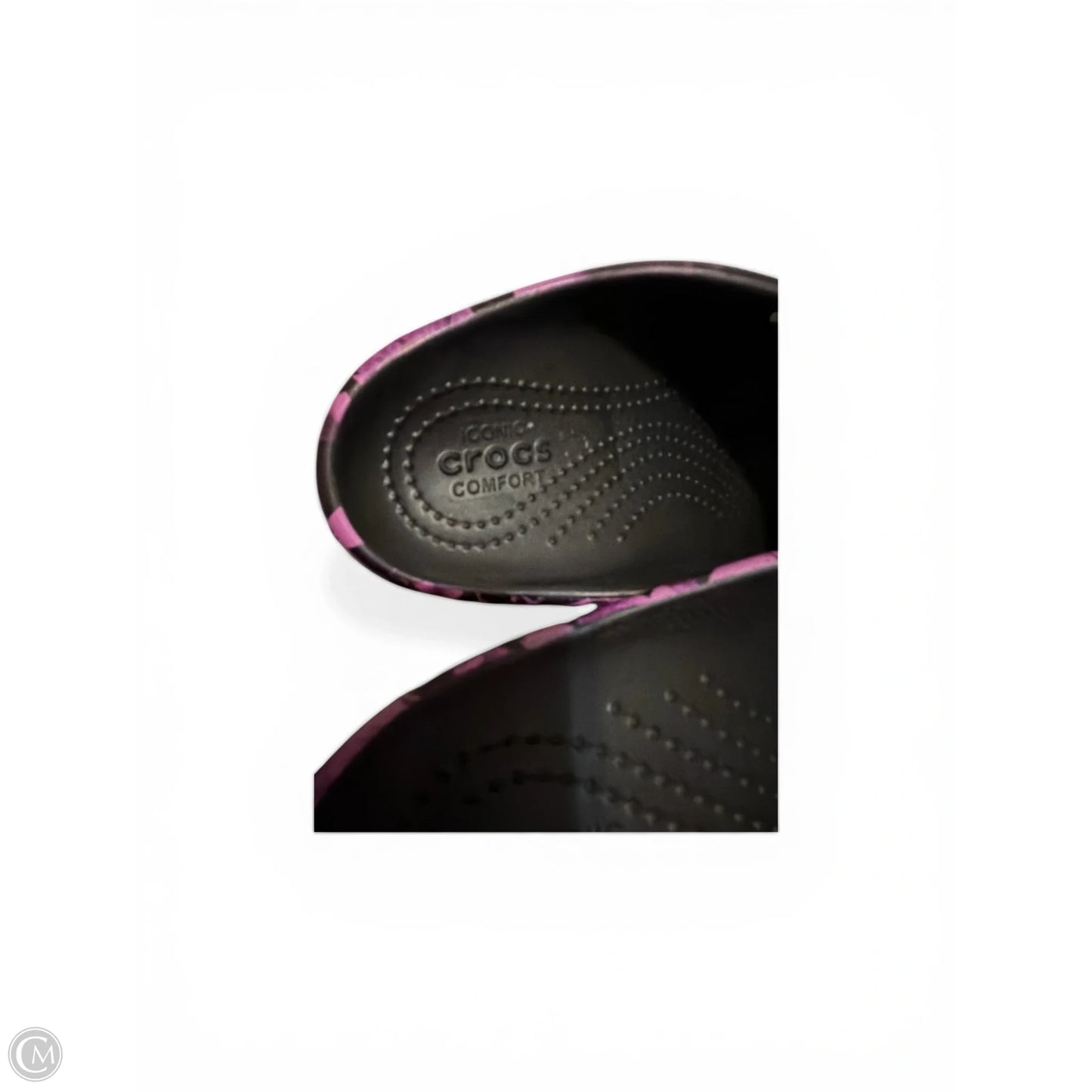 Sandals Heels Platform By Crocs In Black & Purple, Size: 9