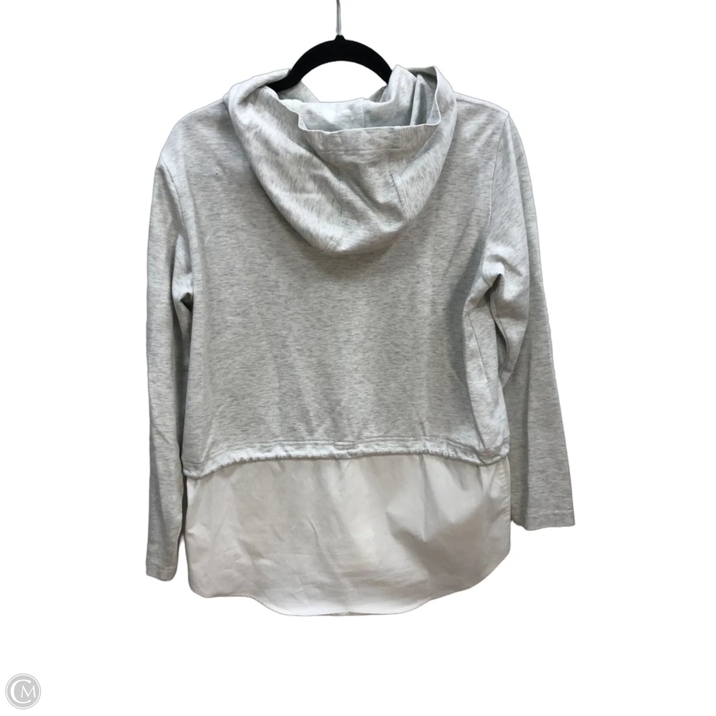 Sweatshirt Hoodie By Athleta In Grey & White, Size: S