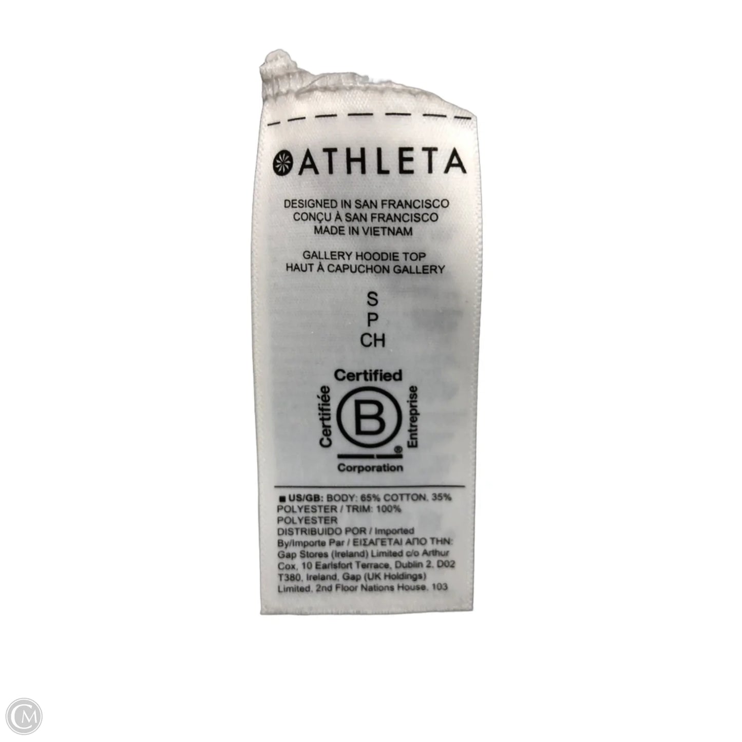 Sweatshirt Hoodie By Athleta In Grey & White, Size: S
