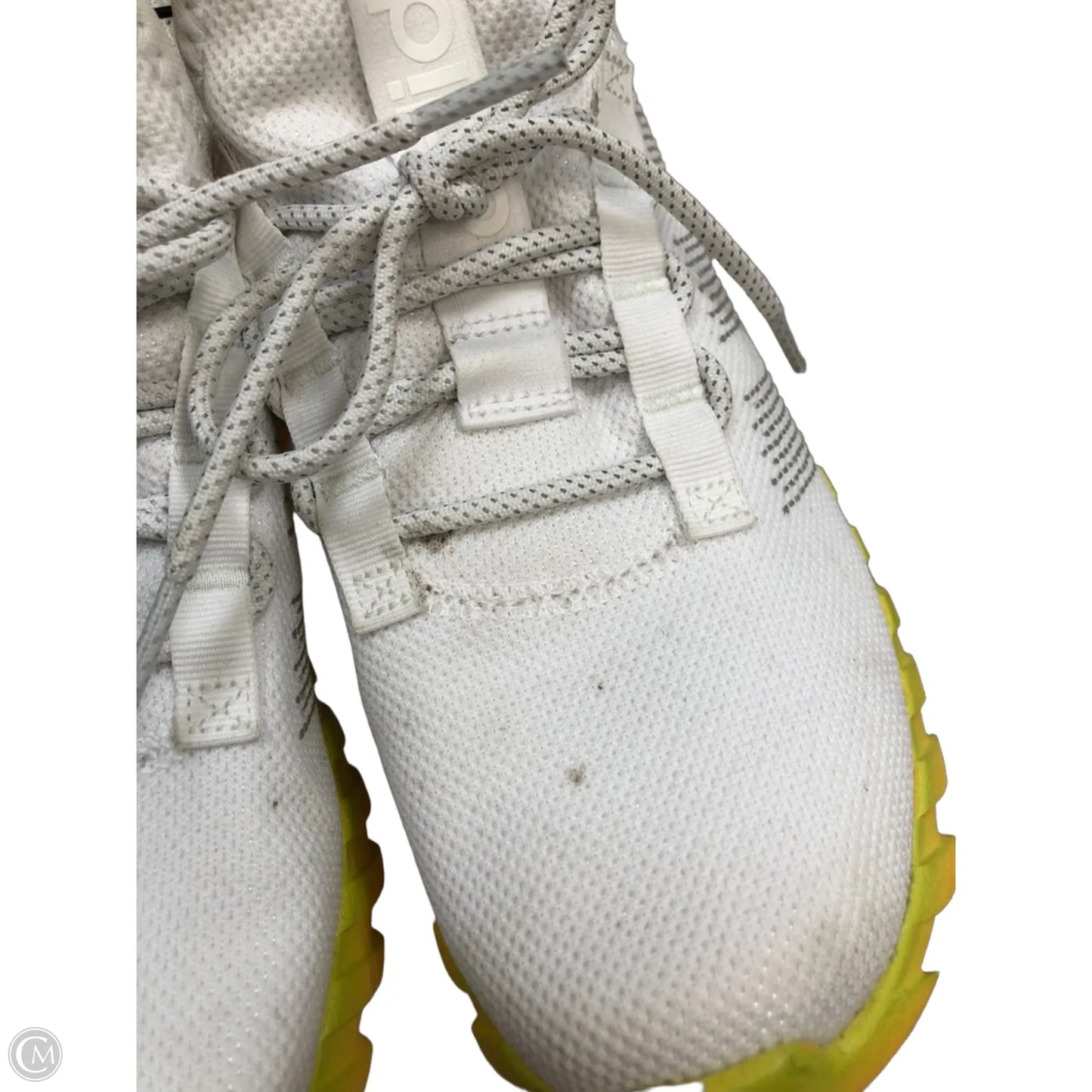 Shoes Athletic By Adidas In White & Yellow, Size: 6