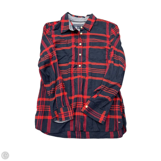 Top Long Sleeve By Tommy Hilfiger In Plaid Pattern, Size: M