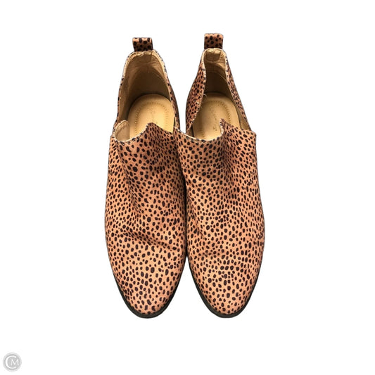 Boots Ankle Flats By Universal Thread In Leopard Print, Size: 11