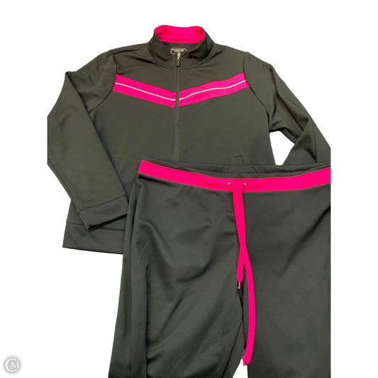 Athletic Pants 2pc By Be Inspired In Black & Pink, Size: 3x