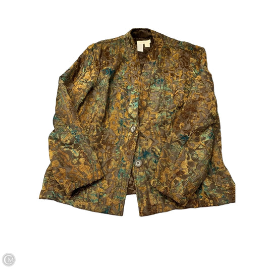 Blazer By Coldwater Creek In Brown & Gold, Size: 1x