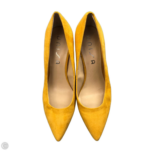 Shoes Heels Block By Unisa In Yellow, Size: 8.5
