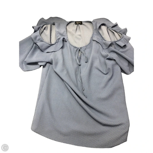 Blouse Short Sleeve By Spin In Polkadot Pattern, Size: Xl