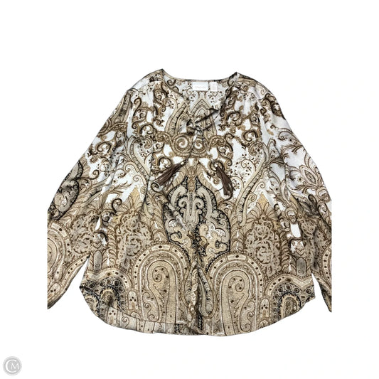 Blouse 3/4 Sleeve By Chicos In Paisley Print, Size: 8