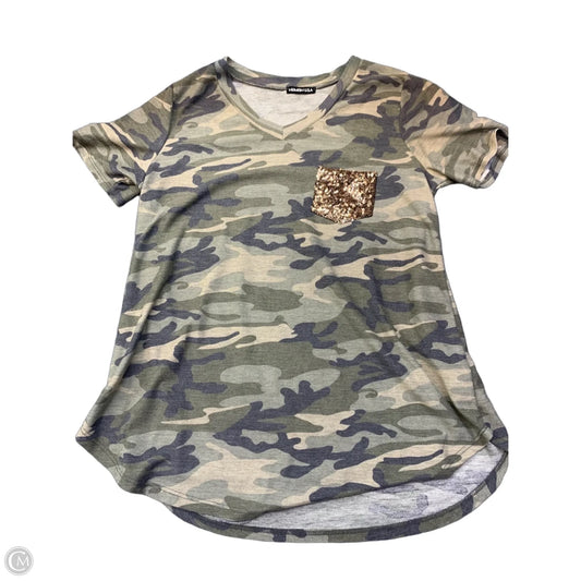 Top Short Sleeve By Heimish Usa In Camouflage Print, Size: L