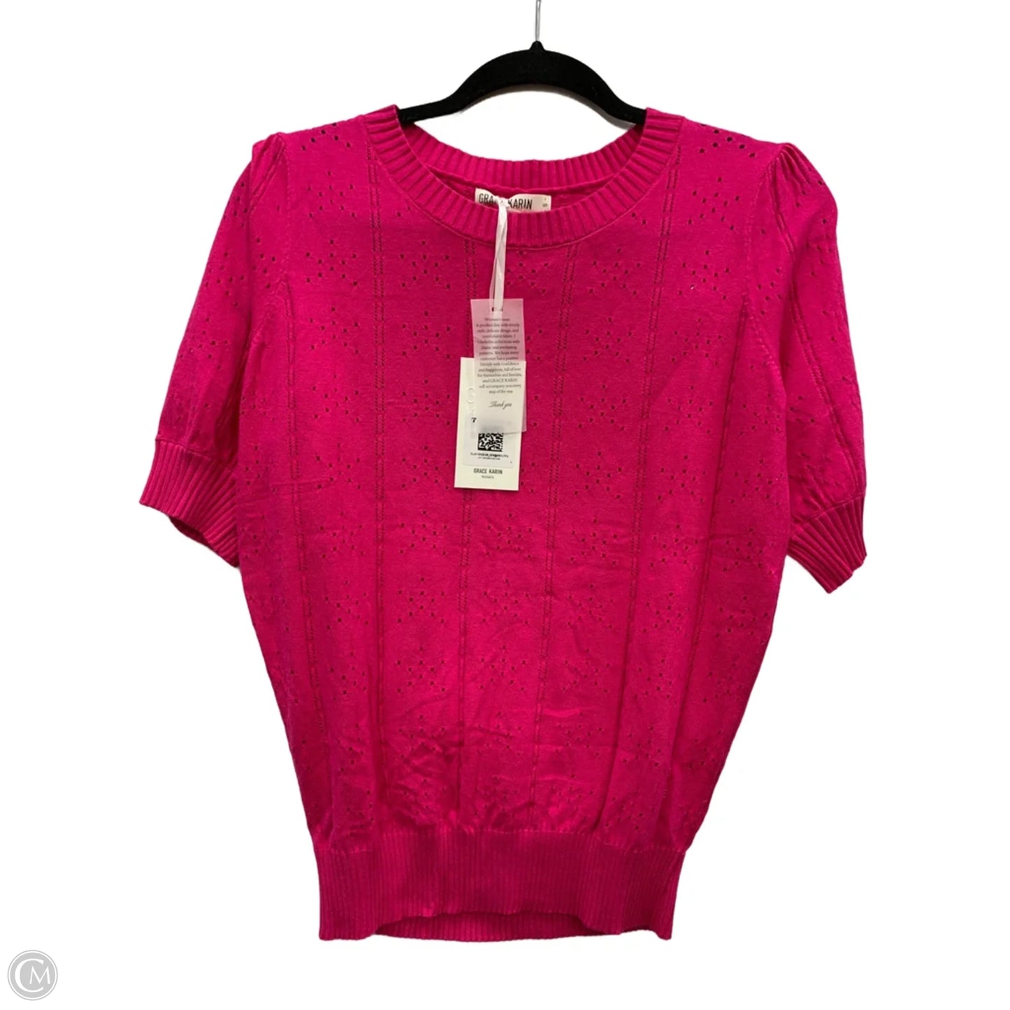 Sweater Short Sleeve By Grace Karin In Pink, Size: S