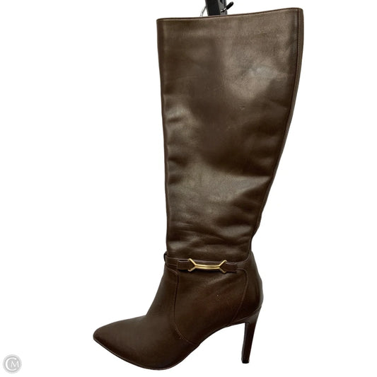 Boots Mid-calf Heels By Cole-haan In Brown & Gold, Size: 6.5