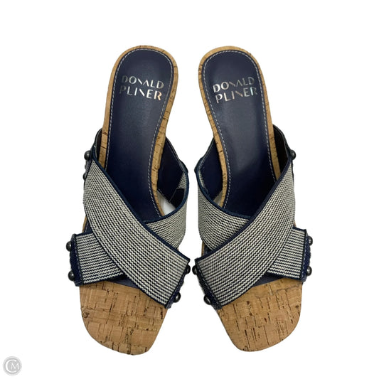 Shoes Heels Kitten By Donald Pliner In Blue & Cream, Size: 6