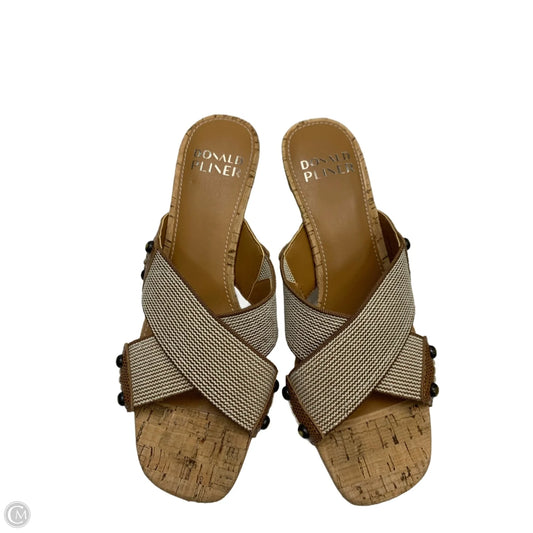 Shoes Heels Block By Donald Pliner In Brown & Cream, Size: 6