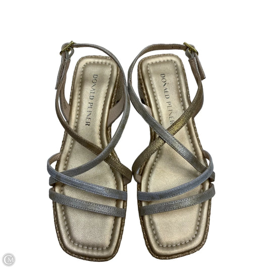Sandals Flats By Donald Pliner In Gold & Silver, Size: 6