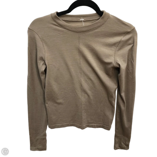 Athletic Top Long Sleeve Collar By Athleta In Tan, Size: Xs