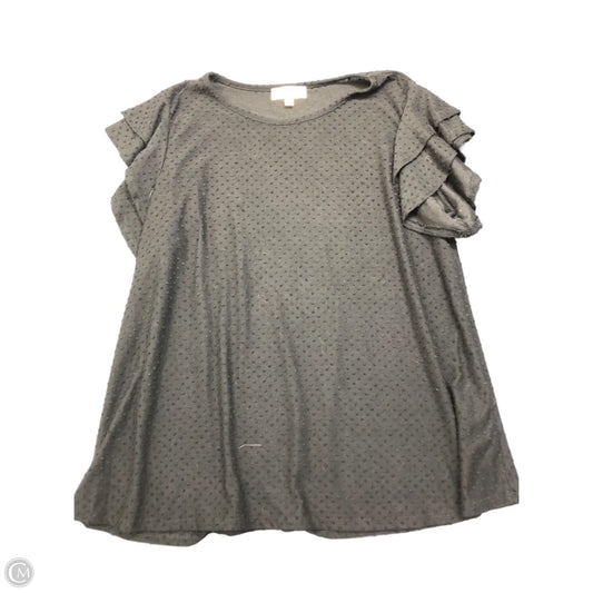 Top Short Sleeve By Perfect Peach In Black, Size: Xl