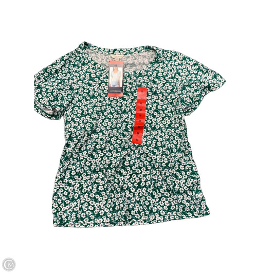 Top Short Sleeve By Lucky Brand In Green & White, Size: M