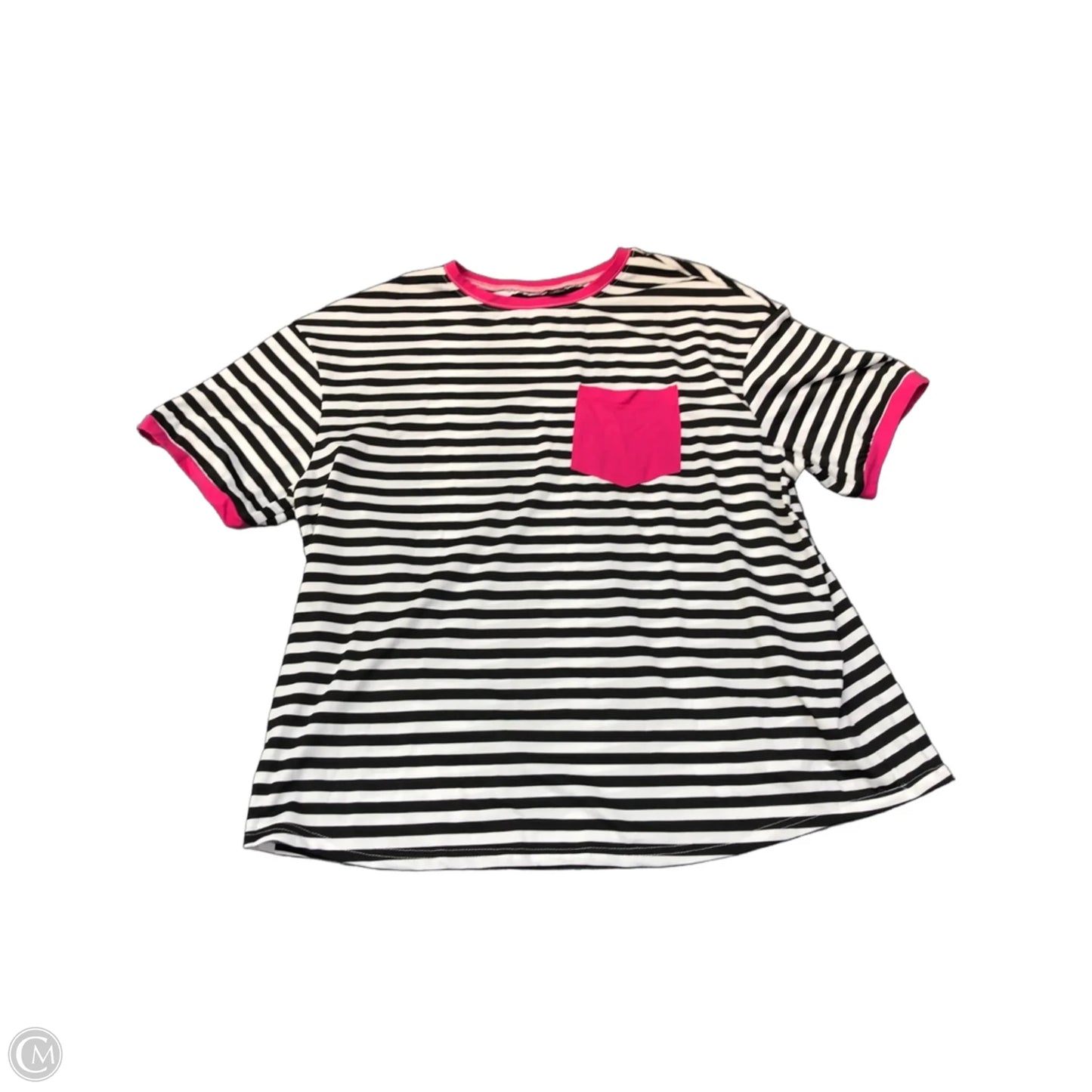 Top Short Sleeve By Shein In Striped Pattern, Size: 2x