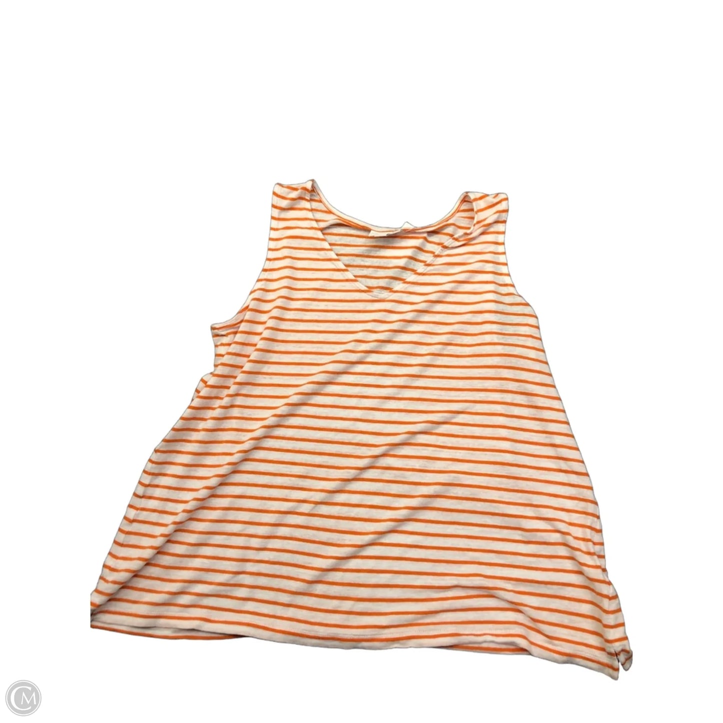 Tank Top By J. Jill In Orange & White, Size: M
