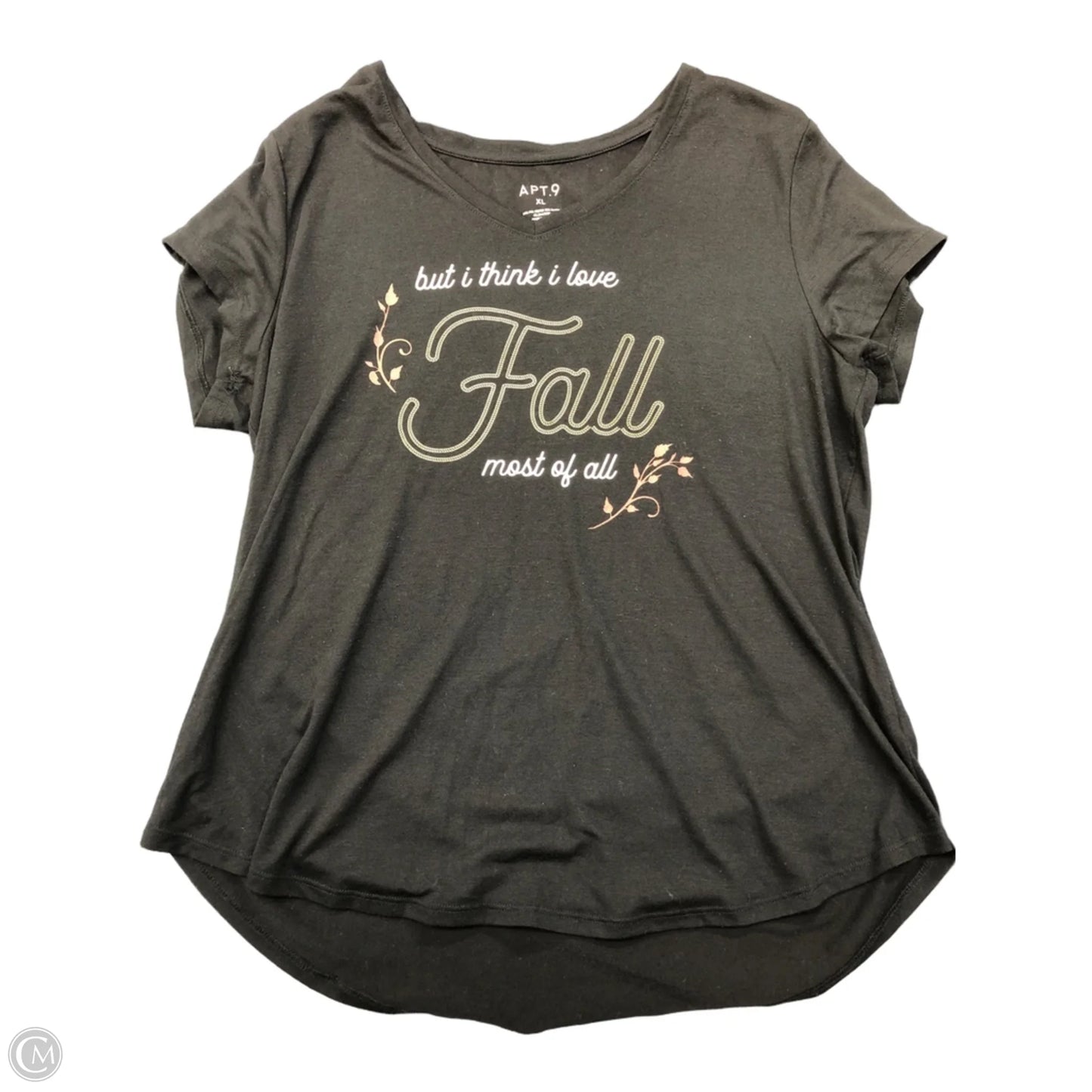 Top Short Sleeve By Apt 9 In Black, Size: Xl