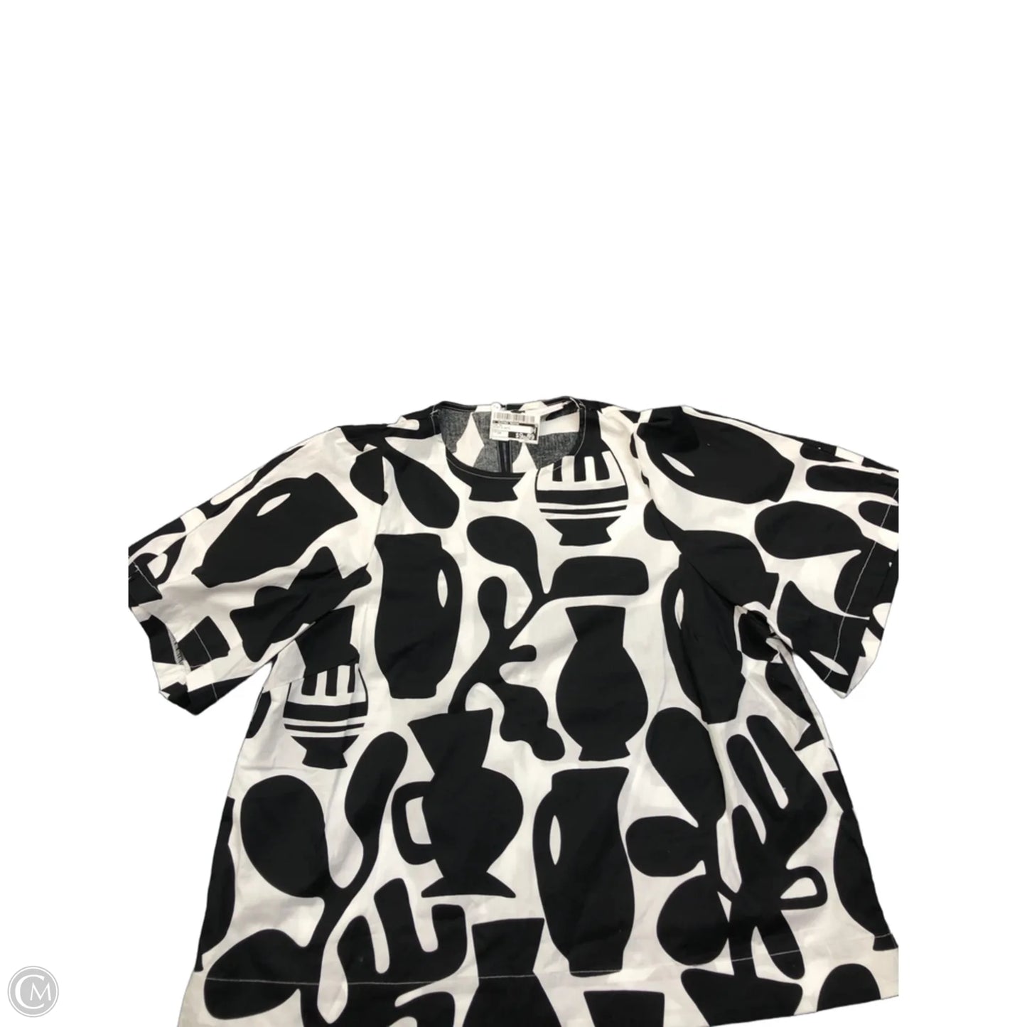 Top Short Sleeve By Clothes Mentor In Black & White, Size: 14