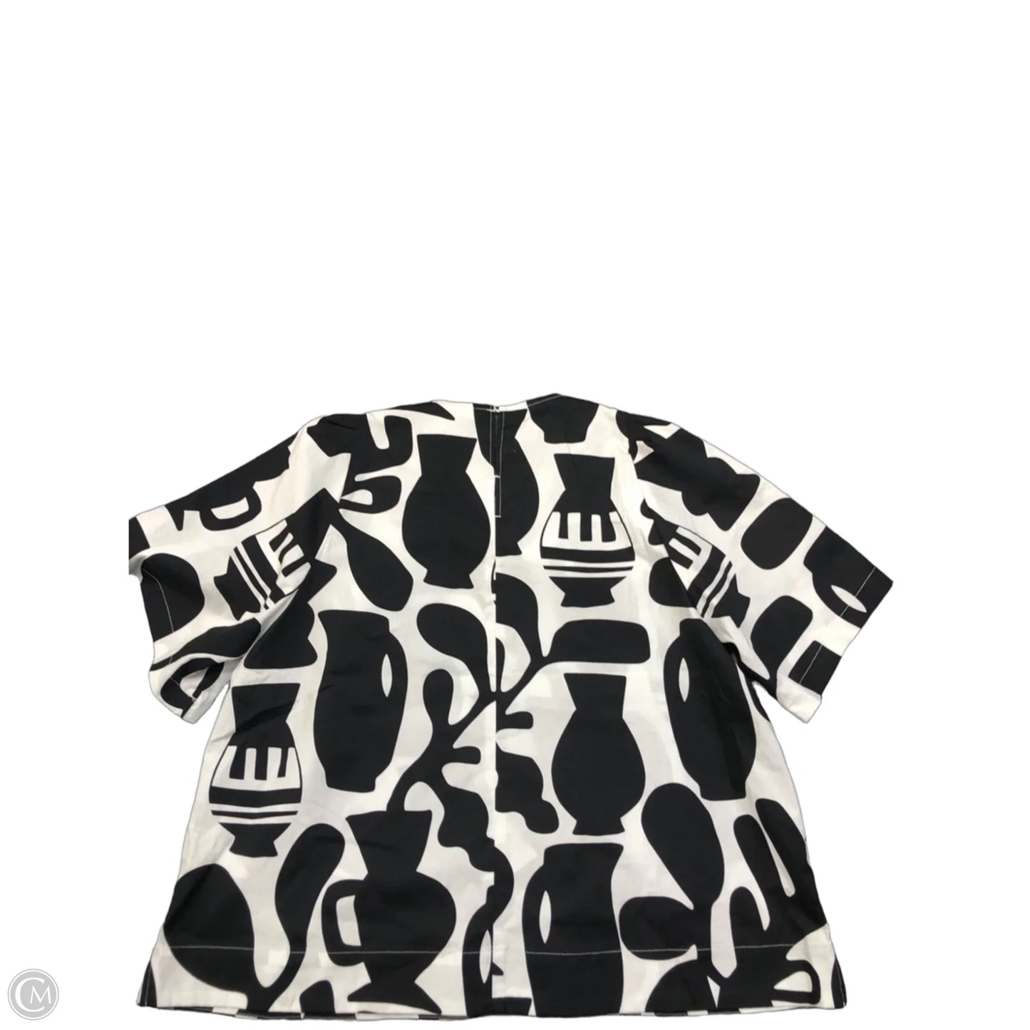 Top Short Sleeve By Clothes Mentor In Black & White, Size: 14