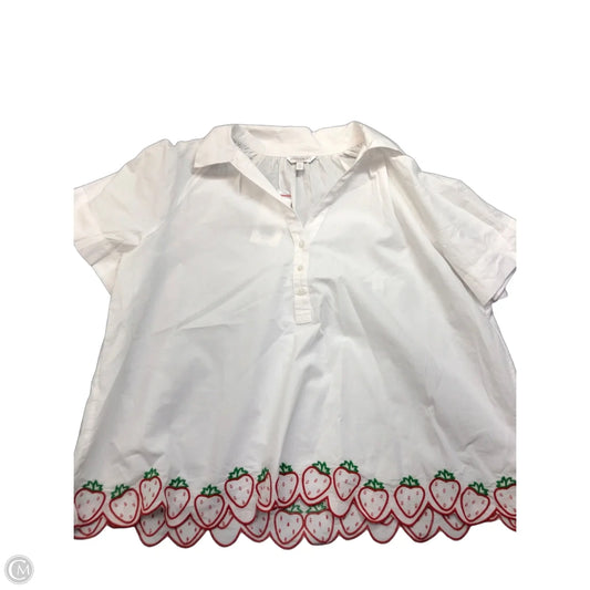 Blouse Short Sleeve By Crown And Ivy In White, Size: Xl