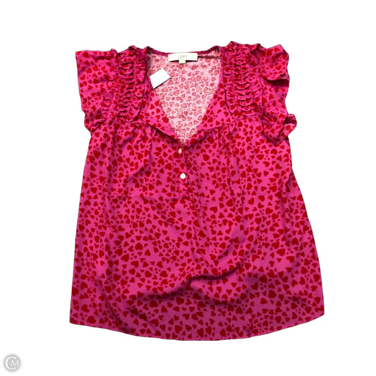 Blouse Short Sleeve By Loft In Pink, Size: S