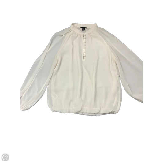 Blouse Long Sleeve By Ann Taylor In White, Size: Xs