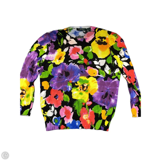 Sweater By Lauren By Ralph Lauren In Floral Print, Size: Mp