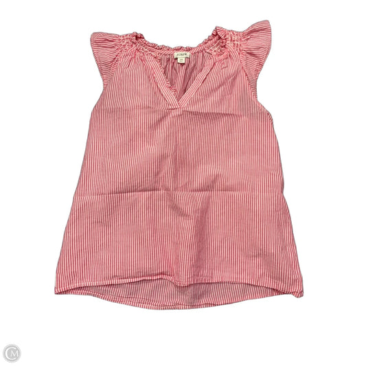Blouse Short Sleeve By J. Crew In Pink & White, Size: Xs