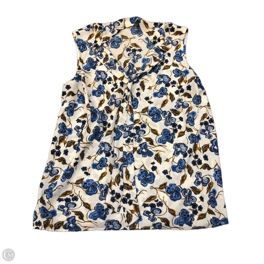 Blouse Sleeveless By Kasper In Blue & White, Size: 1x