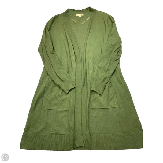 Sweater Cardigan By Zenana Outfitters In Green, Size: 1x