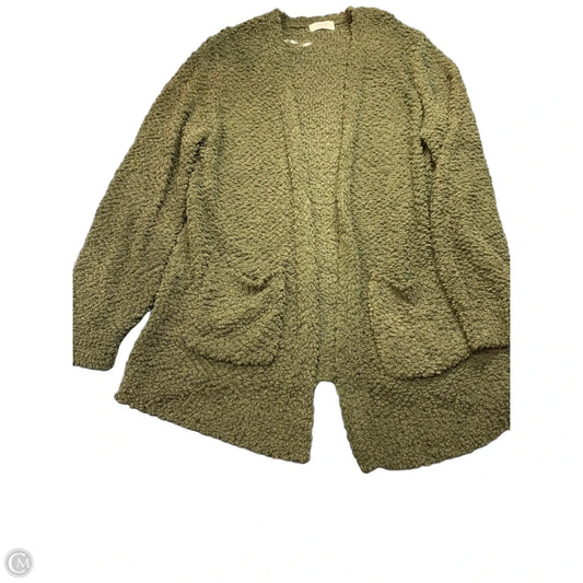 Sweater Cardigan By Zenana Outfitters In Green, Size: 1x