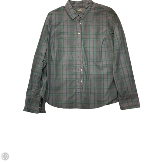 Blouse Long Sleeve By J. Crew In Blue & Green, Size: 12