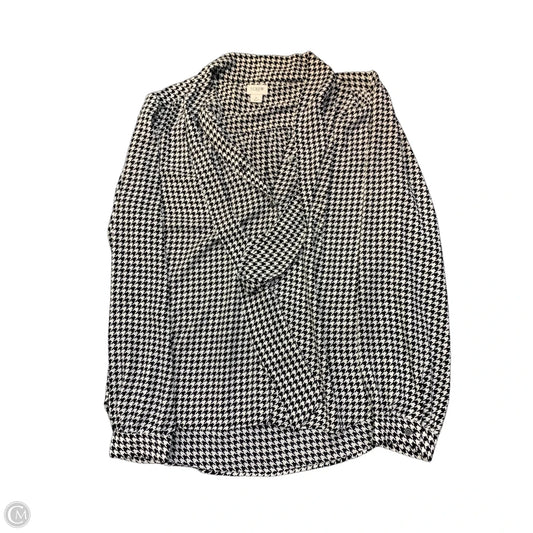 Blouse Long Sleeve By Everlane In Black & White, Size: 6
