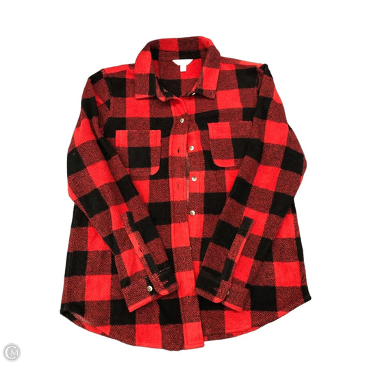 Top Long Sleeve By Time And Tru In Black & Red, Size: S