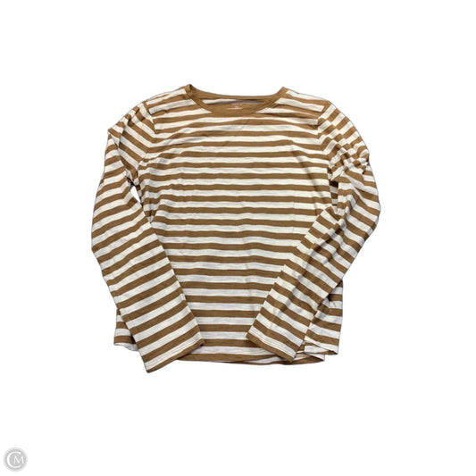 Top Long Sleeve By Sonoma In Tan & White, Size: Xl