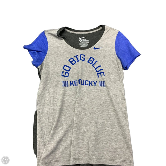 Top Short Sleeve Basic By Nike Apparel In Blue & Grey, Size: L