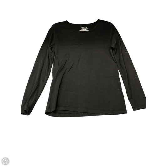 Top Long Sleeve Basic By Time And Tru In Black, Size: L