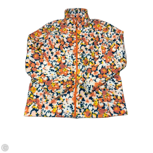Jacket Fleece By Lands End In Floral Print, Size: L